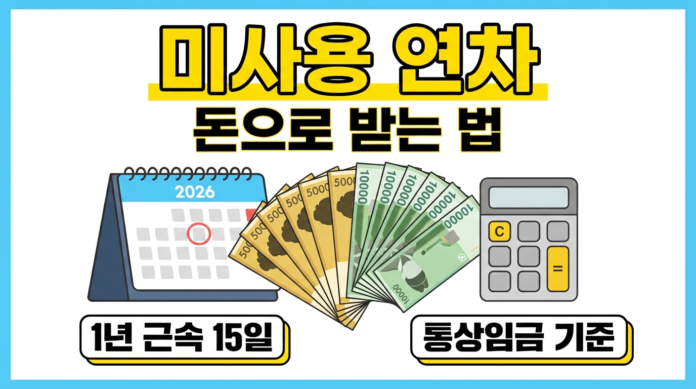 연차수당 계산법 — 발생 조건부터 통상임금 산정까지 정리했습니다