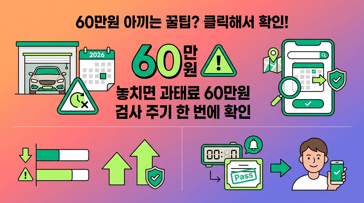 자동차 정기검사, 날짜 놓치면 최대 60만원 — 검사 주기와 사이버검사소 예약 방법