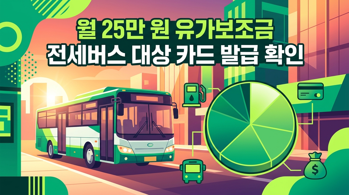 전세버스 경유 유가보조금 대상인가요? 월 25만 원 혜택 카드사별 발급 조건 확인하기