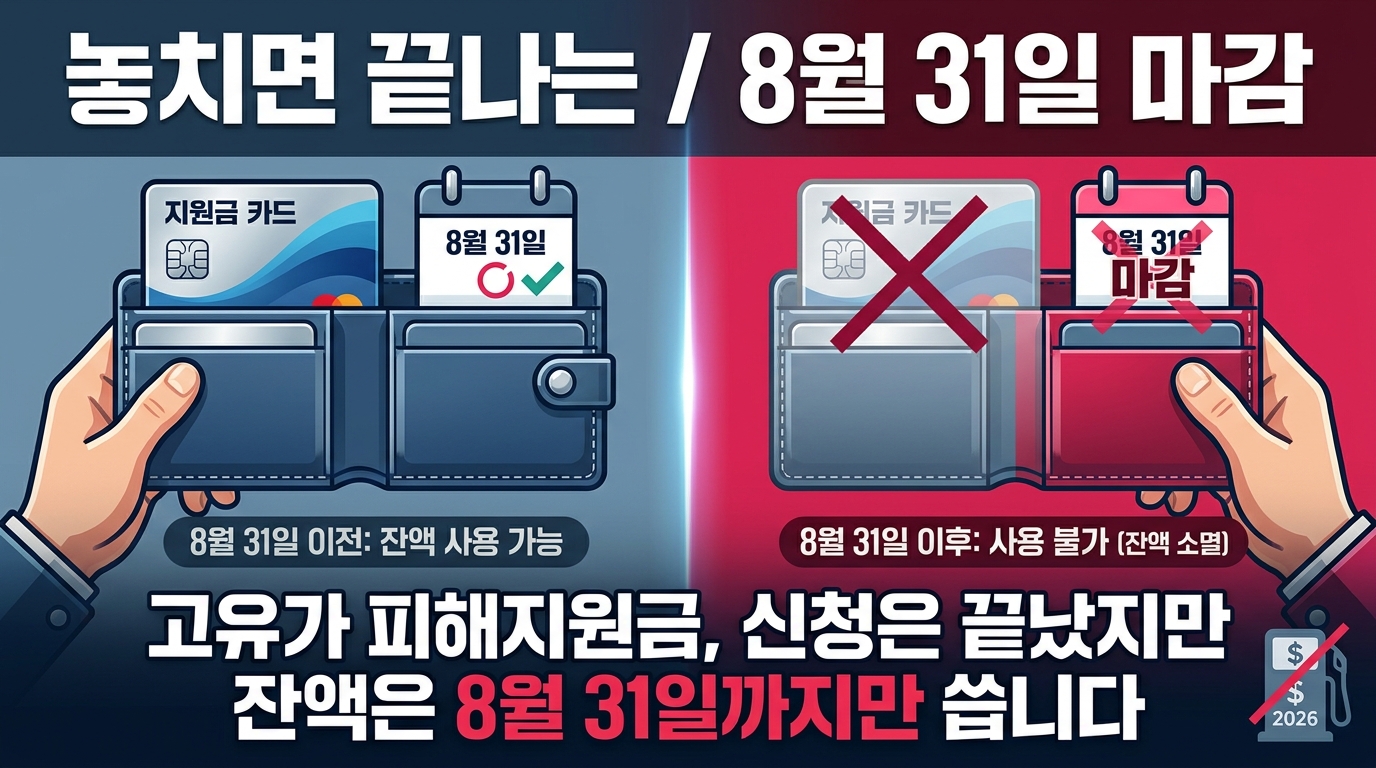 고유가 피해지원금, 신청은 끝났지만 잔액은 8월 31일까지만 씁니다