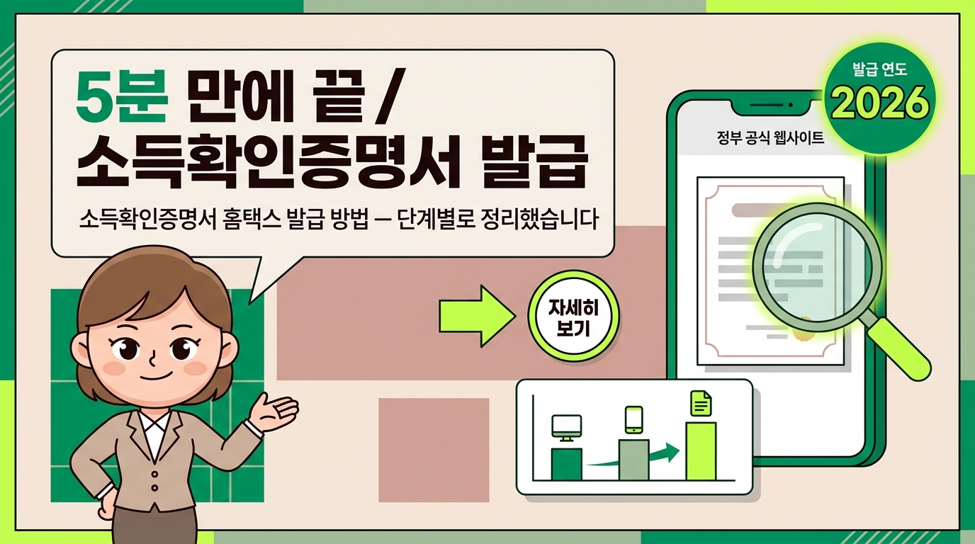 소득확인증명서 홈택스 발급 방법 — 단계별로 정리했습니다