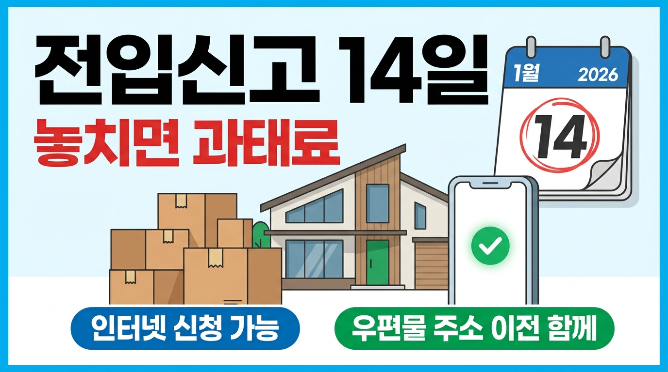 전입신고 인터넷 신청, 이사 후 14일 안에 끝내야 하는 이유 — 우편물까지 한 번에 챙기는 법