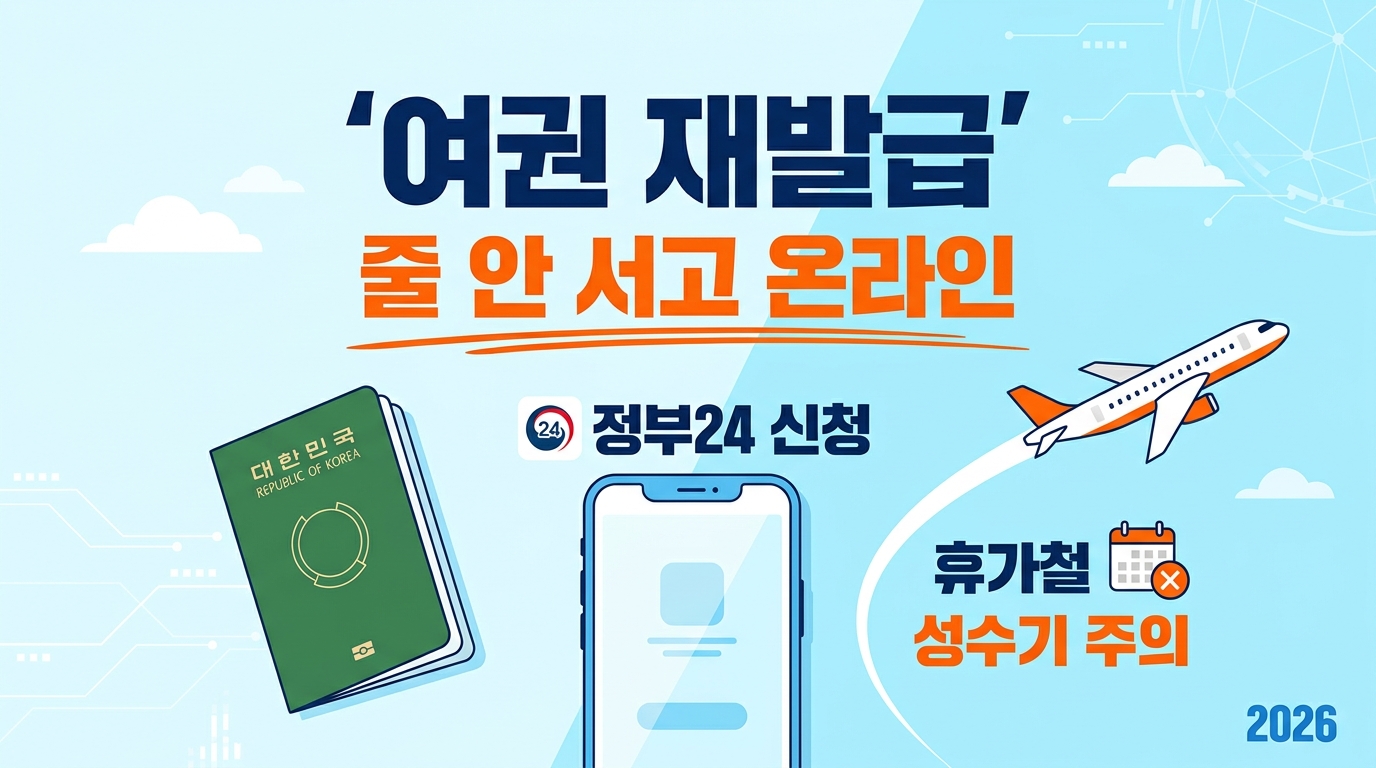 여권 재발급, 정부24 온라인 신청으로 끝내는 방법 — 여름 휴가철엔 서둘러야 하는 이유