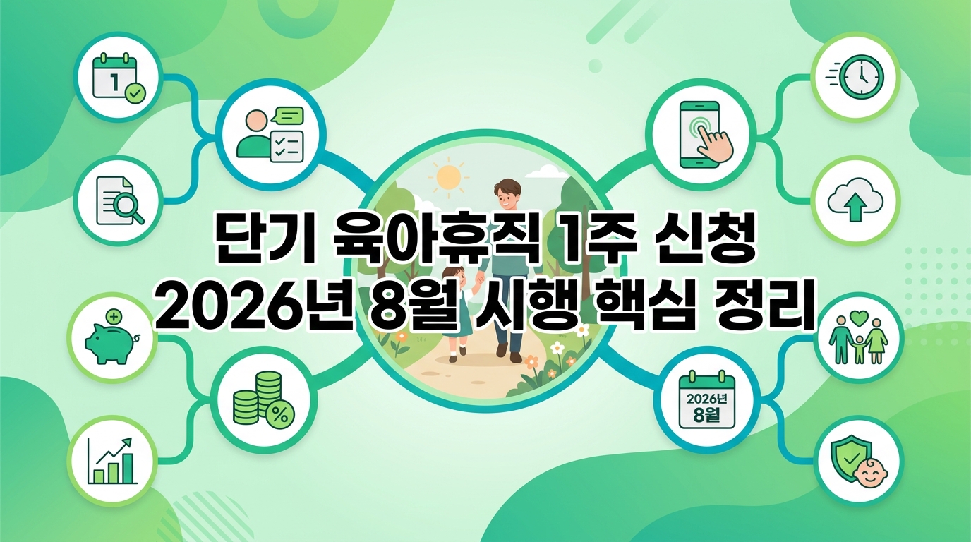 1주 단기 육아휴직 급여 신청 자격과 금액, 2026년 8월 시행 핵심 정리