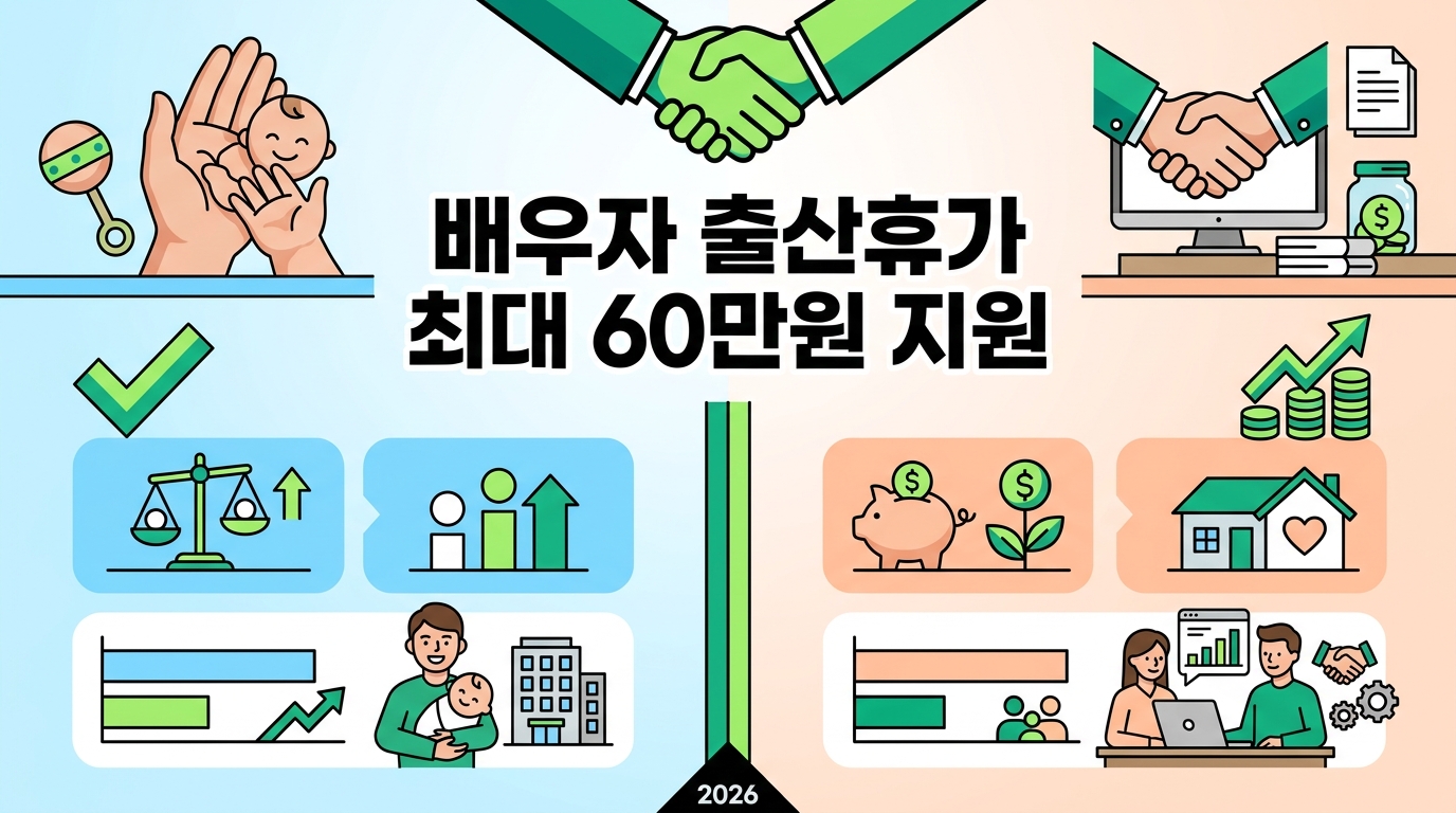 배우자 출산휴가 업무분담지원금 60만 원 받으려면? 신청 조건 및 필수 서류 가이드