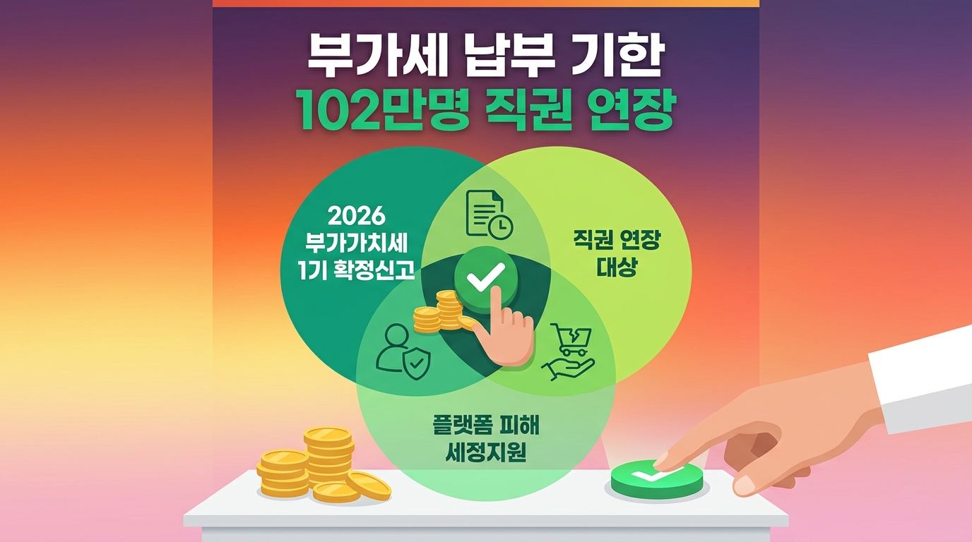 2026년 부가가치세 1기 확정신고, 직권 연장 대상과 플랫폼 피해 세정지원 기준 총정리